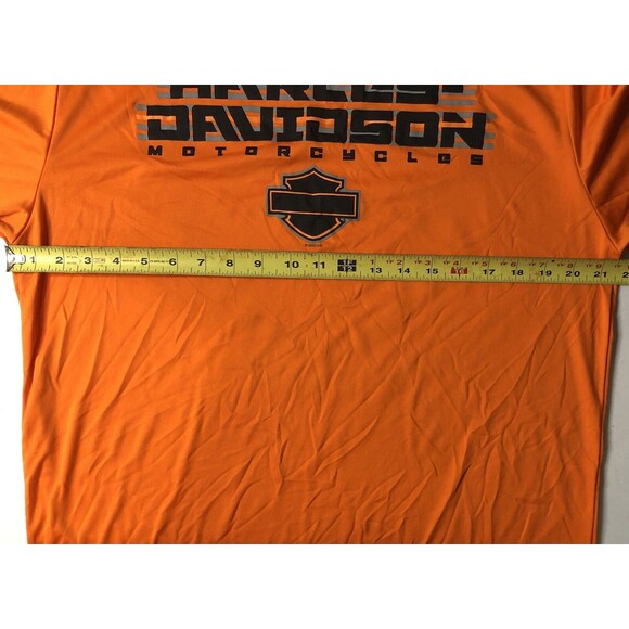 Harley Davidson Mens Large Orange Short Sleeve Shirt T Shirt - Picture 3 of 6